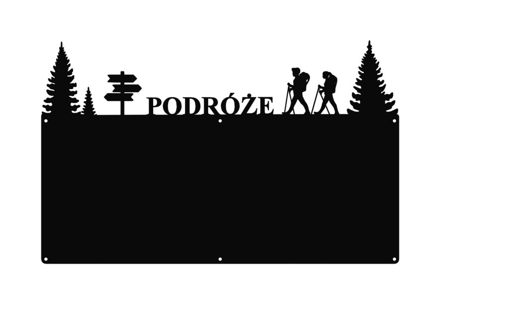 Tablica na magnesy PODRÓŻE projekt graficzny.