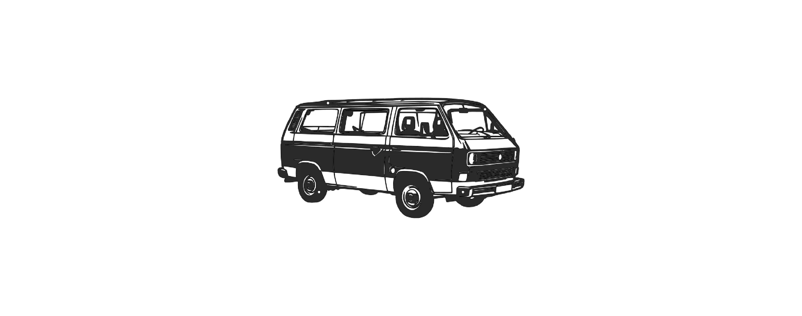 Ozdoba ścienna Volkswagen Bus T3 – projekt metalowej dekoracji