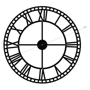 DUŻY ZEGAR CYFRY RZYMSKIE